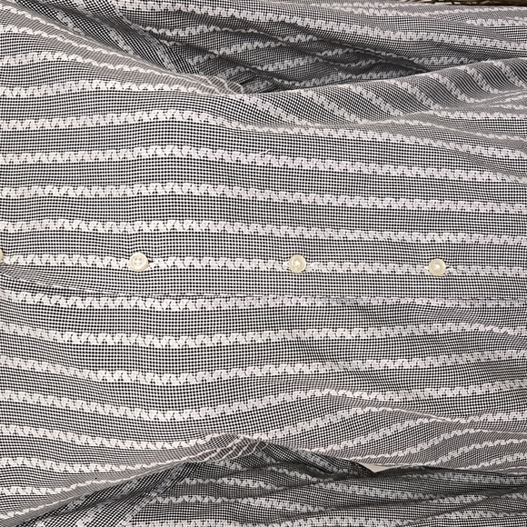 Dagr | Black White Striped Print Dress Shirt - Picture 5 of 8